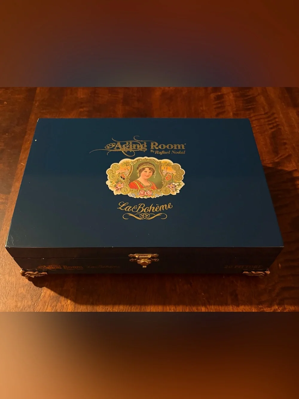 Upcycled Aging Room La Bohème Cigar Box Jewelry Organizer Box, Black Interior